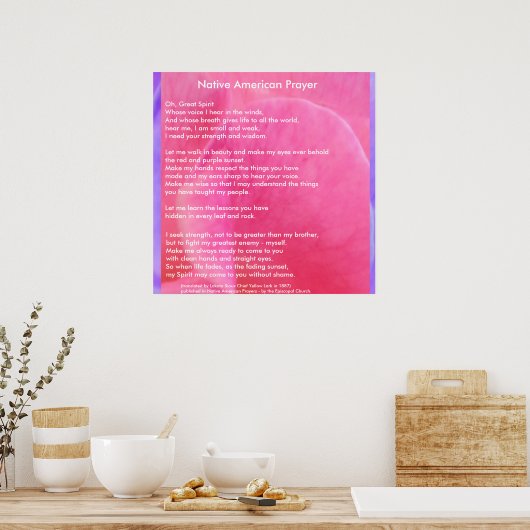 Indianergebet Poster (Küche)