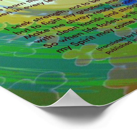 Indianergebet Poster (Ecke)