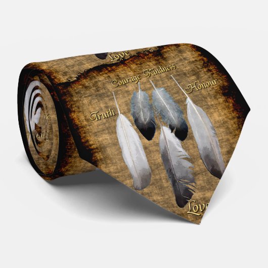 Indianergemeinschaft 5 Feathers of Wisdom Krawatte (Gerollt)