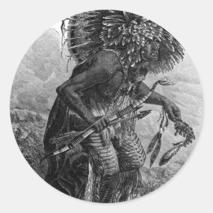 Indianerhäuptling-Aufkleber Runder Aufkleber