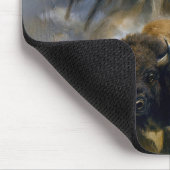 Indianerhäuptling mit anstürmendem Büffel Mousepad (Ecke)