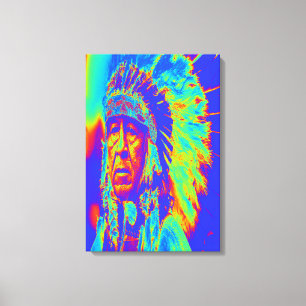 Indianerhäuptling Pop Art Leinwanddruck