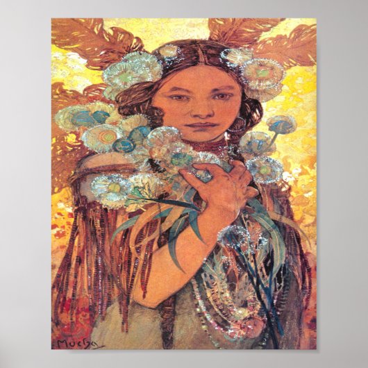 Indianerin - Alphonse Mucha Poster (Vorne)