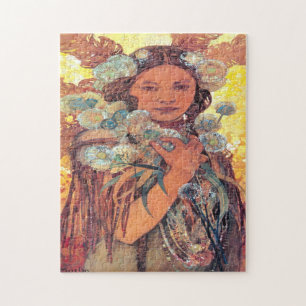 Indianerin - Alphonse Mucha Puzzle