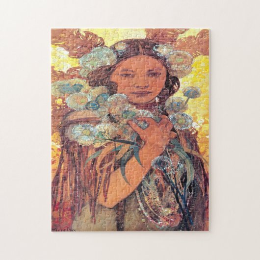 Indianerin - Alphonse Mucha Puzzle (Vertikal)