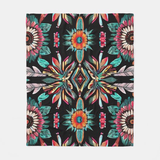 Indianerin Bohemain Fleecedecke (Vorderseite)