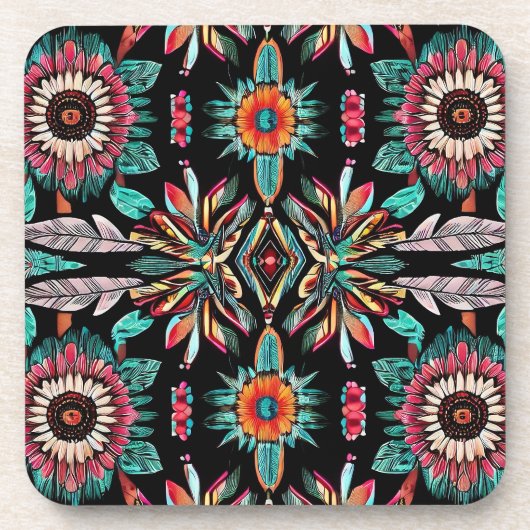 Indianerin Bohemain Getränkeuntersetzer (Vorderseite)