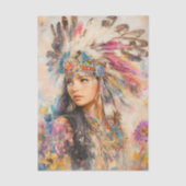 Indianerin-Decoupage Seidenpapier (Vorderseite)