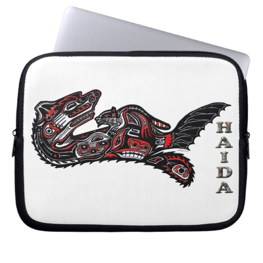 Indianerin Haida Otter Art Laptop Sleeve (Vorderseite)