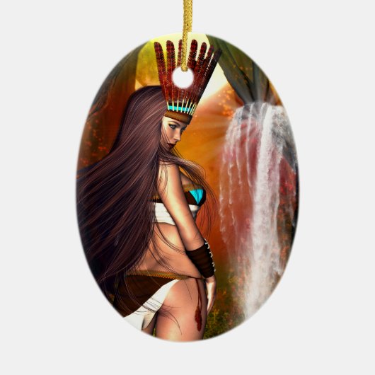 Indianerin Keramikornament (Vorne)