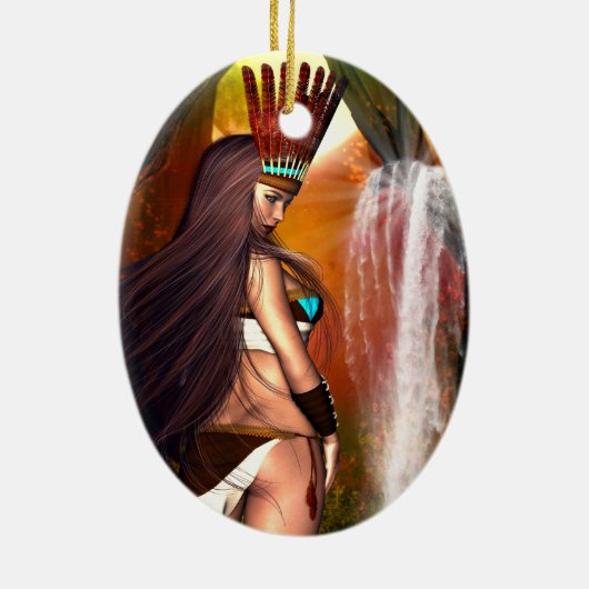 Indianerin Keramikornament (Hinten)