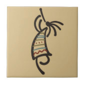 Indianerin Kokepelli Dancer Tan Fliese (Vorderseite)