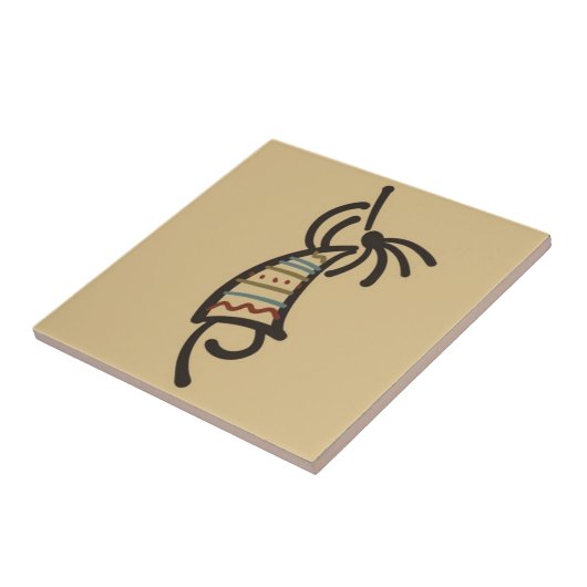 Indianerin Kokepelli Dancer Tan Fliese (Seite)