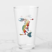 Indianerin Kokopelli mit zwei Federn 1 Glas (Rückseite)