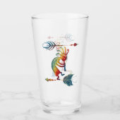 Indianerin Kokopelli mit zwei Federn 1 Glas (Vorderseite)