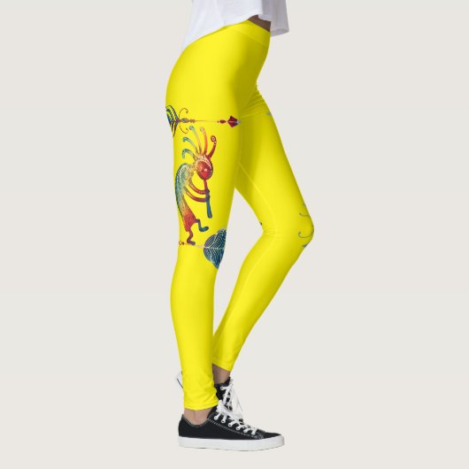 Indianerin Kokopelli mit zwei Federn 1 Leggings (Rechts)