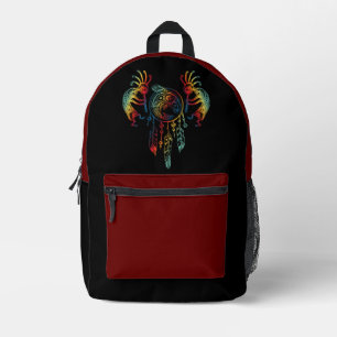 Indianerin Kokopelli Whale Dreamcatcher 1 Bedruckter Rucksack