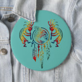 Indianerin Kokopelli Whale Dreamcatcher 1 Button (Beispiel)