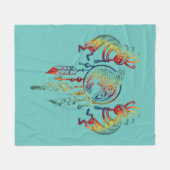 Indianerin Kokopelli Whale Dreamcatcher 1 Fleecedecke (Vorderseite (Horizontal))