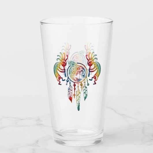 Indianerin Kokopelli Whale Dreamcatcher 1 Glas (Vorderseite)