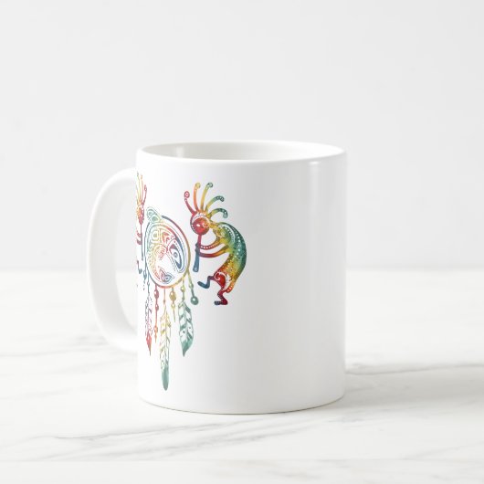 Indianerin Kokopelli Whale Dreamcatcher 1 Kaffeetasse (Vorderseite Links)