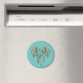 Indianerin Kokopelli Whale Dreamcatcher 1 Magnet (In Situ (Geschirrspüler))