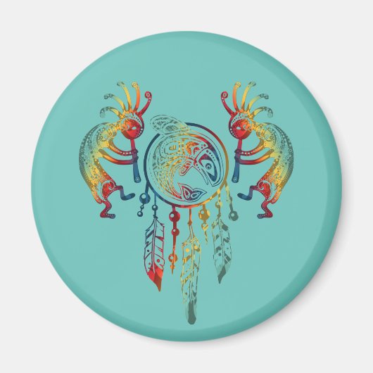 Indianerin Kokopelli Whale Dreamcatcher 1 Magnet (Vorne)
