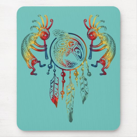 Indianerin Kokopelli Whale Dreamcatcher 1 Mousepad (Vorne)
