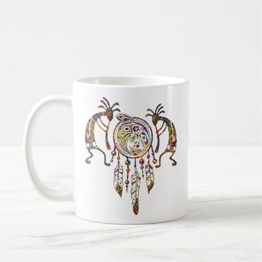 Indianerin Kokopelli Whale Dreamcatcher 2 Kaffeetasse (Links)