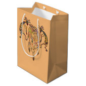 Indianerin Kokopelli Whale Dreamcatcher 2 Mittlere Geschenktüte (Rückseite Schrägansicht)