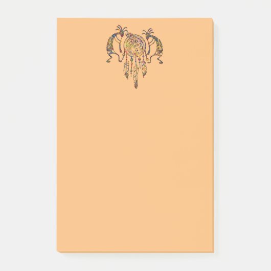 Indianerin Kokopelli Whale Dreamcatcher 2 Post-it Klebezettel (Vorderseite)