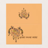 Indianerin Kokopelli Whale Dreamcatcher 2 Visitenkarten (Außenseite Aufgefaltet)