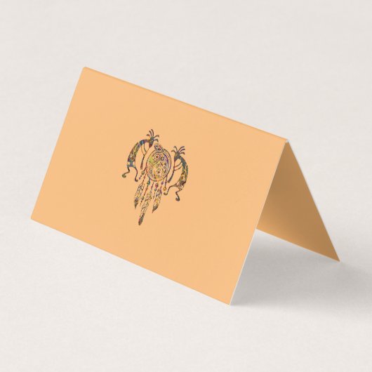 Indianerin Kokopelli Whale Dreamcatcher 2 Visitenkarten (Rückseite)