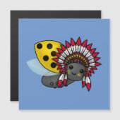 Indianerin Ladybug Magnetkarte (Vorne/Hinten)