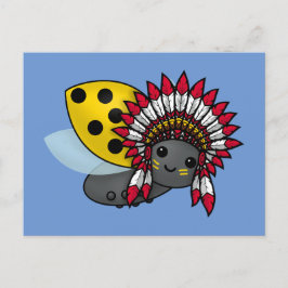 Indianerin Ladybug Postkarte