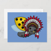 Indianerin Ladybug Postkarte (Vorne/Hinten)