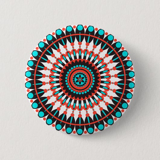 Indianerin Mandala Button (Vorderseite)