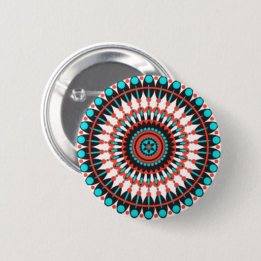 Indianerin Mandala Button (Vorne & Hinten)