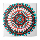 Indianerin Mandala Fliese (Vorderseite)