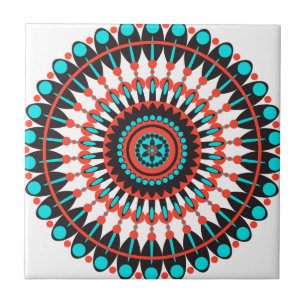 Indianerin Mandala Fliese