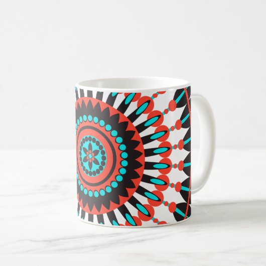 Indianerin Mandala Kaffeetasse (VorderseiteRechts)