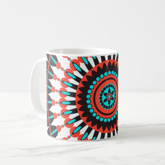 Indianerin Mandala Kaffeetasse (Vorderseite Links)