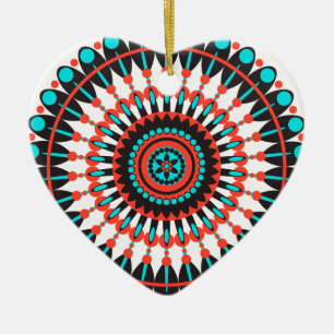 Indianerin Mandala Keramik Ornament