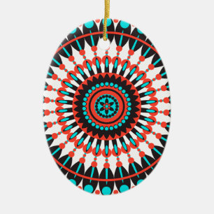 Indianerin Mandala Keramikornament