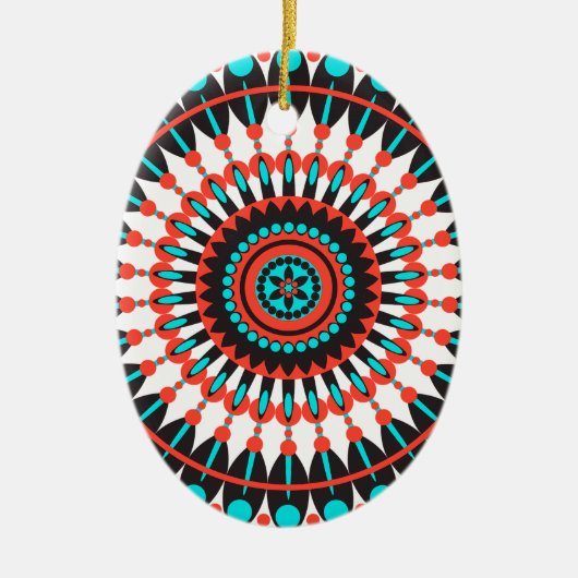 Indianerin Mandala Keramikornament (Vorne)