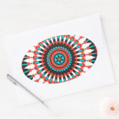 Indianerin Mandala Ovaler Aufkleber (Umschlag)