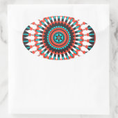Indianerin Mandala Ovaler Aufkleber (Tasche)