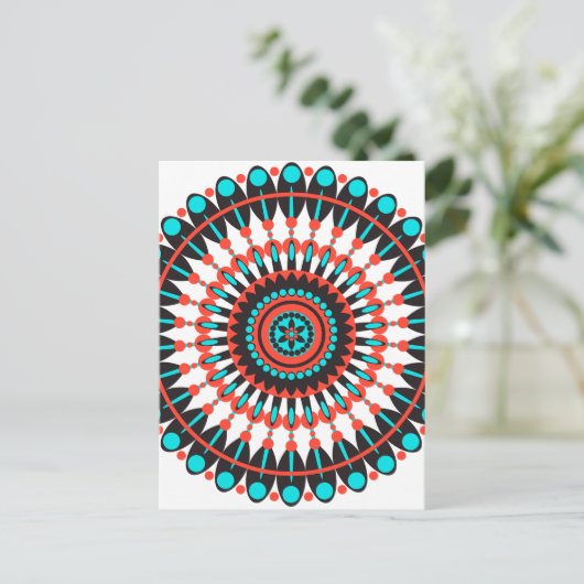 Indianerin Mandala Postkarte (Stehend Vorderseite)