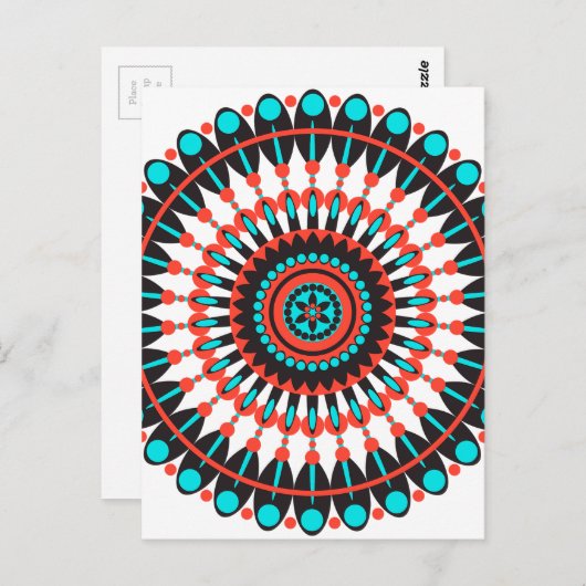 Indianerin Mandala Postkarte (Vorne/Hinten)