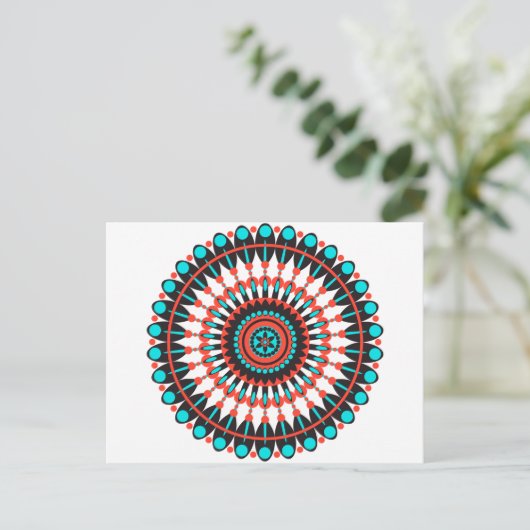 Indianerin Mandala Postkarte (Stehend Vorderseite)